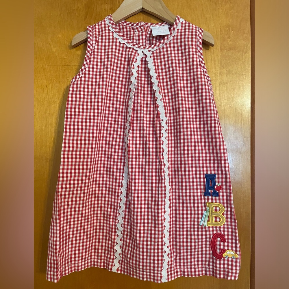 Plaid Stitchy Fish school dress sz 5